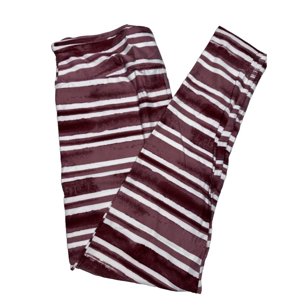 LuLaRoe Womens Leggings Size TC Brown Tie Dye Stripes Tall And Curvy NWT